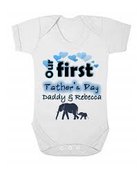 PERSONALISED OUR FIRST FATHER'S DAY BABY VEST